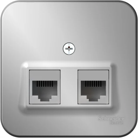 Розетка накладная двойная Ethernet RJ-45 (алюминий) Systeme Electric Blanca BLNIA045453