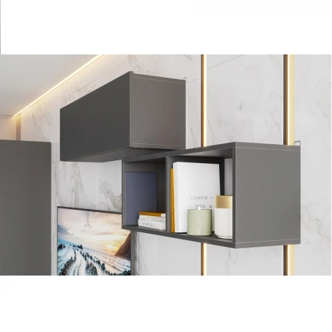 Полка Арника книжная навесная Денвер, графит