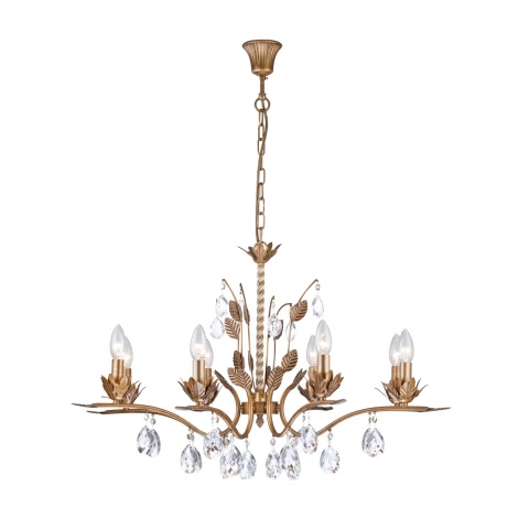 Подвесная люстра Arti Lampadari Merana E 1.1.8 AG (220V, на цепи, подсвечник, свеча, листья)