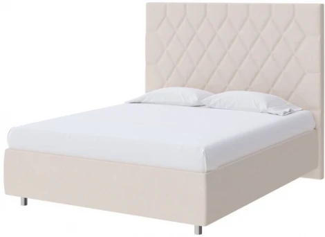 PROxSON Кровать Rhomby без основания (Ткань: Рогожка Тетра Молочный) 120x190