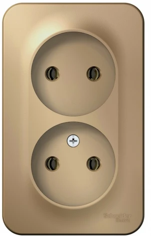 Розетка накладная двойная без заземления (титан) Systeme Electric Blanca BLNRA000214