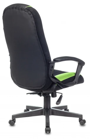 Кресло игровое Zombie VIKING-9 черный/салатовый текстиль/эко.кожа крестовина пластик