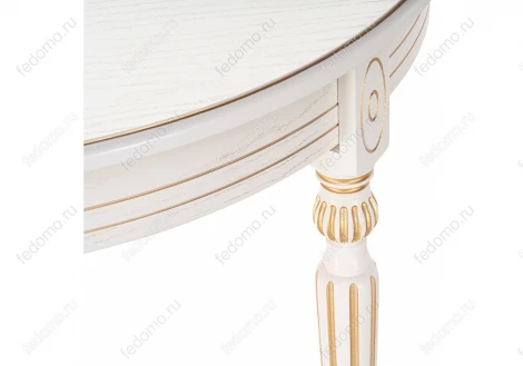 Стол Woodville Брейзер молочный / золото 483906