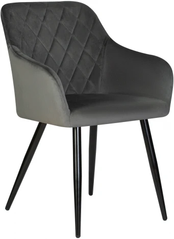 Стул обеденный ROBERT (черные матовые ножки, велюр V108-92 Антрацит)