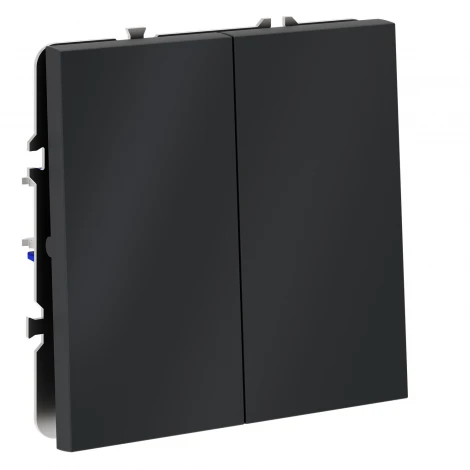 Перекрестный переключатель встраиваемый IP30 Voltum S70 VLS020507 двухклавишный 10А, (графит)