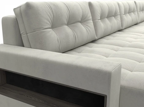 Диван п-образный с полками Лига-053 НПБ МегаЛонг Лига Диванов (Велюр) арт.129014