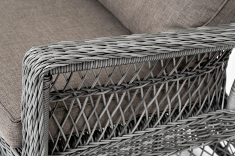 Диван трехместный из искусственного ротанга, цвет графит 4SIS Гранд Латте YH-C3881W graphite