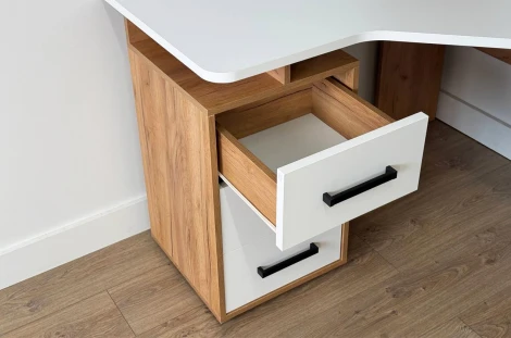 Лайт-2 Стол компьютерный 1200 угловой Mebelson (ЛДСП/Дуб крафт золотой,Белый) арт.SKL2.2N02.2725