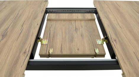 Стол Аврора Осло 140, Дуб Сильверджек Ореховый, Чёрный