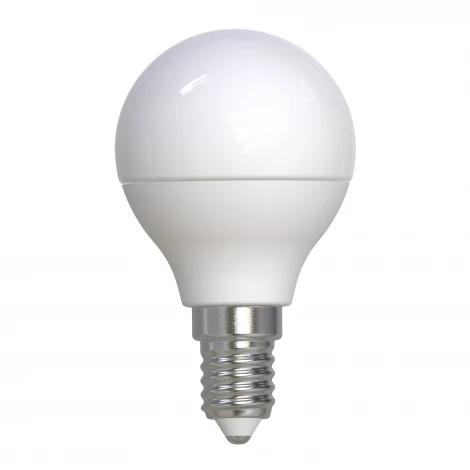 Лампа светодиодная, форма «шар», матовая, белый свет 4000K Uniel LED-G45-6W/4000K/E14/FR/RA95 PLK01WH