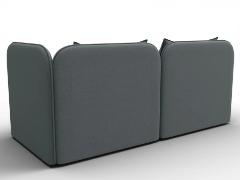 Тахта Лига-094 НПБ (ДСП,ЛДСП,Фанера/Пластик/Рогожка,Экокожа/Серый,черный) Лига Диванов 132528