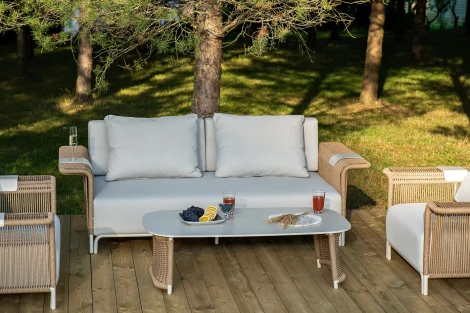 "Мальдивы" лаунж-зона из искусственного ротанга, цвет соломенный 4SIS арт.УТ-00007470