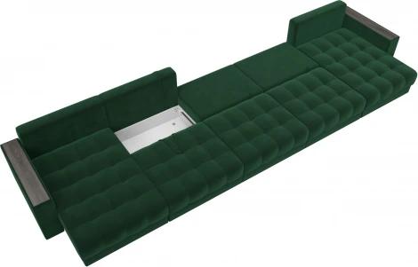 Диван П-образный с декором Лига-049 НПБ Мегалонг Лига Диванов (Велюр) арт.128525