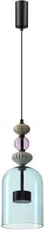 Подвесной светильник каскадный Odeon Light Palleta 5046/12L черный/голубой/металл/стекло/керамика LED 12W 4000К 1400Лм (220V, на проводе)