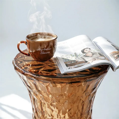 Стул-пуф Stone прозрачный янтарный Bradex Home FR 1081