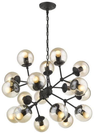 Подвесная большая люстра Wertmark Bolita WE236.18.023 (220V, на цепи, шарики, молекулы)