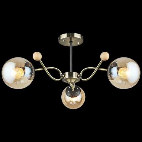 Потолочная люстра на штанге Reluce 02021-0.3-03 AB+BK (220V, шар)