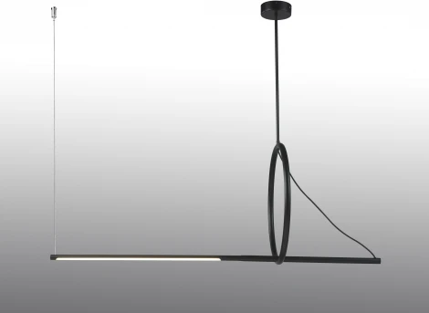 Подвесной светильник iLedex Zoom 8075P/S-18W-3000K MBK-WH (220V, на тросе, кольцо)