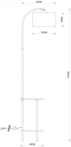 Торшер со столиком Arte Lamp Combo A4055PN-1BK