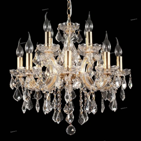 Люстра подвесная хрустальная Crystal Lux Ines, 8 ламп , золото с прозрачным