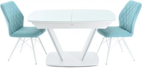 Стол Дрезден, Белый/Белый матовый шагрень, Аврора