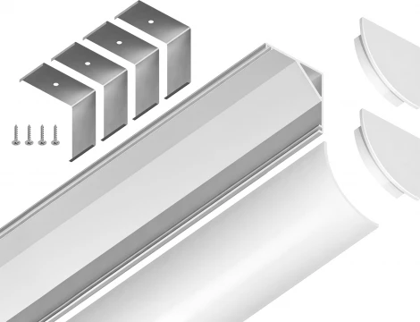 Алюминиевый профиль угловой круглый для светодиодной ленты до 9,78мм Ambrella Illumination GP2100WH