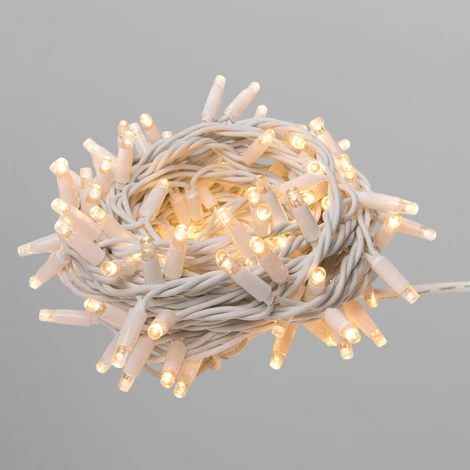 Гирлянда светодиодная 10м без вилки статическое свечение, соединяемая, 100 светодиодов 2700K IP67 провод белый Uniel ULD-F90PRO S10M-100/SWK WW