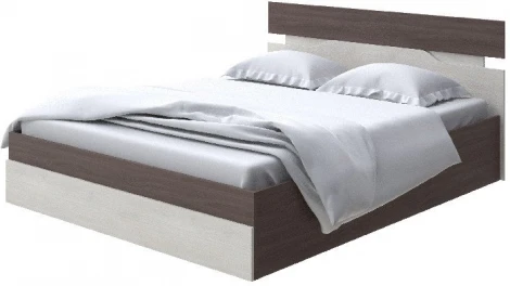 Без бренда Кровать Milton с подъемным механизмом (ЛДСП Ясень Шимо Темный/Дуб Шамони светлый) 140x190
