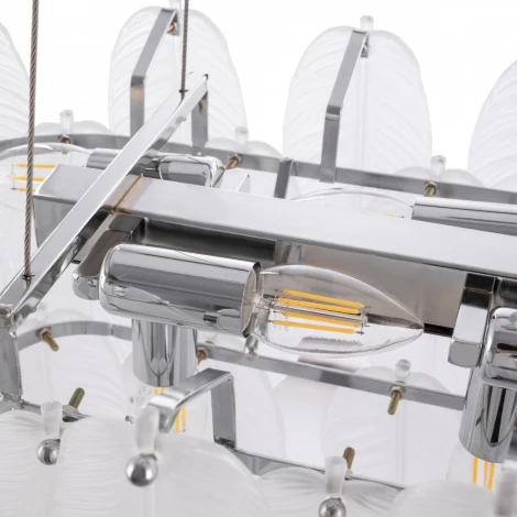 Подвесная люстра Arte Milano AM-4653 4653.L750.H240.E14.12 Ni (220V, на тросе, перо)