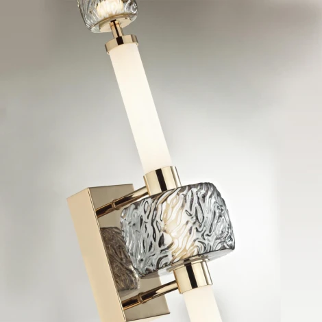 Бра Odeon Light Kliff 5426/28WL золотой/белый/дымчатый/коньячный/металл/стекло/акрил LED 28W 3000K (220V)