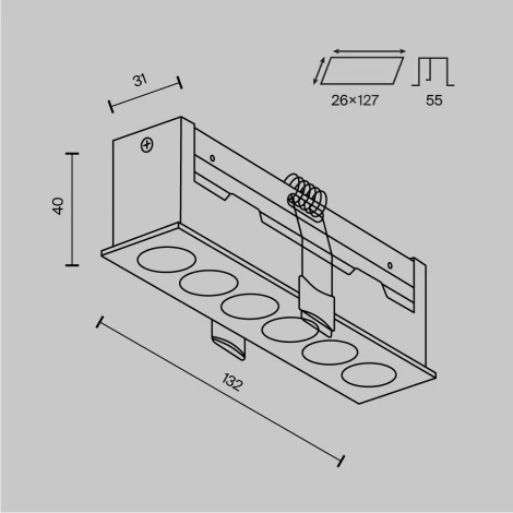 Встраиваемый линейный светильник светодиодный Maytoni Points DL065-12W3-6K-B (220V)