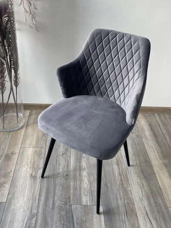 Стул HERMAN 360 град. СЕРЫЙ #27, велюр / черный каркас M-City 461MC04745