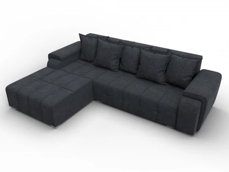 Диван угловой Лига-121 левый угол (ДСП,Брус,Велюр/Темно-серый) Лига Диванов 137356L