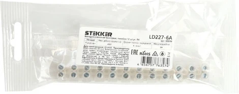 Клемма винтовая 12 пар Stekker 39899