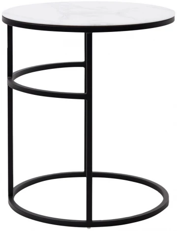 Журнальный столик Френсис Белый мрамор, стекло/ черный M-city