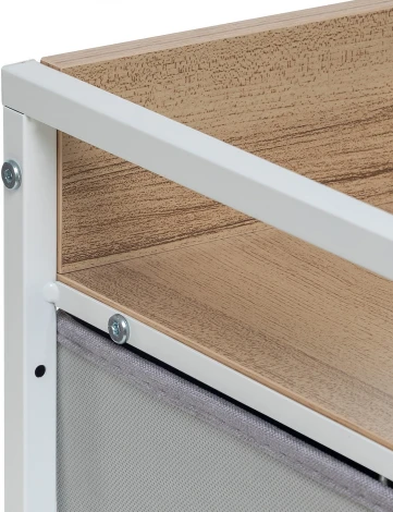 Комод Leset Ноа 4 ящ. узкий (Сталь,Искусственный лен/Светло-серый) арт.2500000225550