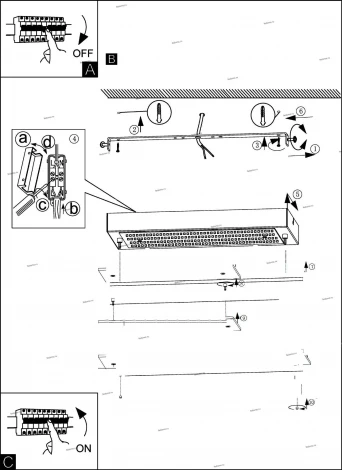 Настенно-потолочный светодиодный линейный светильник Eglo Priola 94449