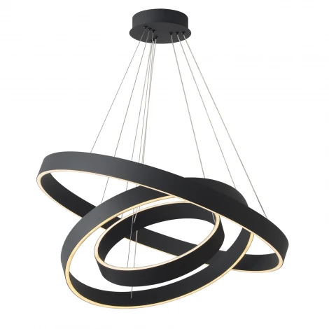 Подвесной светильник светодиодный кольцо с пультом Crystal Lux TRON SP158W LED BLACK