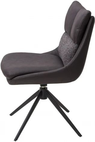 Стул LEROY 360 град. поворот Серый Maison 99# / OTE COBBLE 457 / черный каркас, ®DISAUR (арт.621M05777)