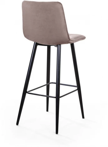 Стул барный Top Concept UNO, бархат пепельно-бежевый 25 / чёрный конус