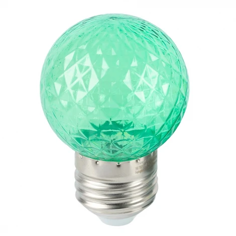 Лампа светодиодная Feron LB-385 52163 шарик зеленый прозрачный E27 1W 230V
