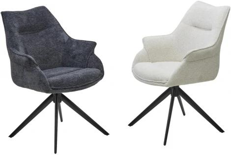 Стул M-City OVE 360 град. поворот. RAVEN22 Бежево-белый, ткань / Черный