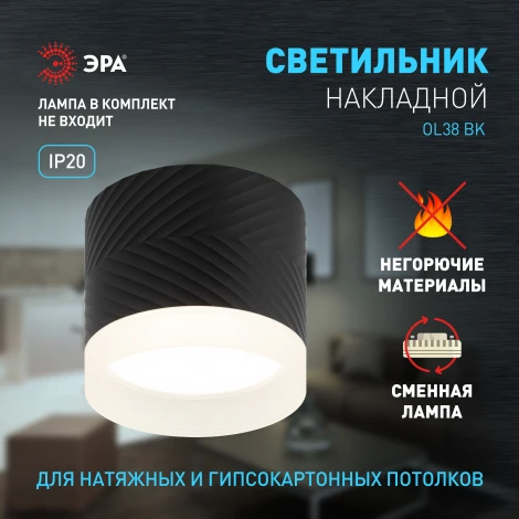 Точечный светильник ЭРА OL38 BK (220V)