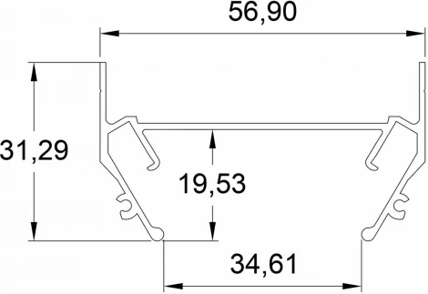 Закладной профиль Denkirs TR3050 TR3050-AL