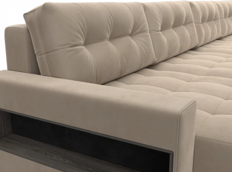 Диван п-образный с полками Лига-053 НПБ Лонг Лига Диванов (Велюр) арт.128981