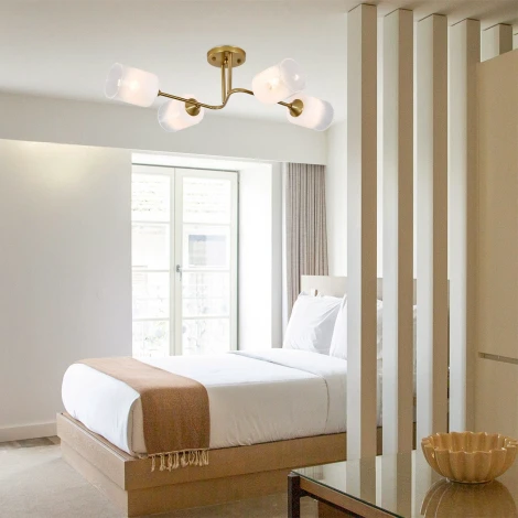 Потолочная люстра на штанге 150006/4R E27*60W Copper Escada Intera ES0000063