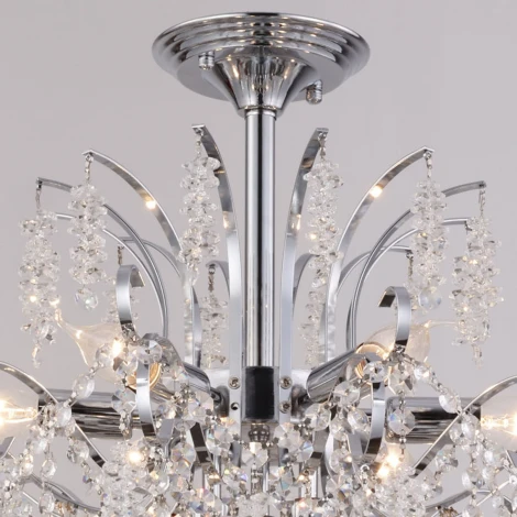 Потолочная люстра хрустальная на штанге Reluce 90324-0.3-09 CR (220V)