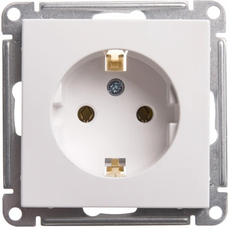 Розетка встраиваемая с заземлением (белый) Systeme Electric W59 RS16-154-1-86
