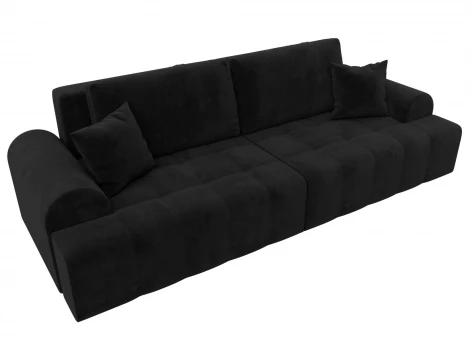 Диван прямой Лига-080 (ДСП/Пластик/Велюр/Черный) Лига Диванов 131119