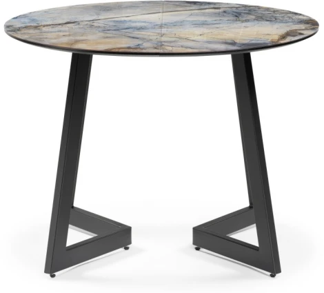 Стеклянный стол Woodville Алингсос 100(140)х100х76 магеллан / черный 532385